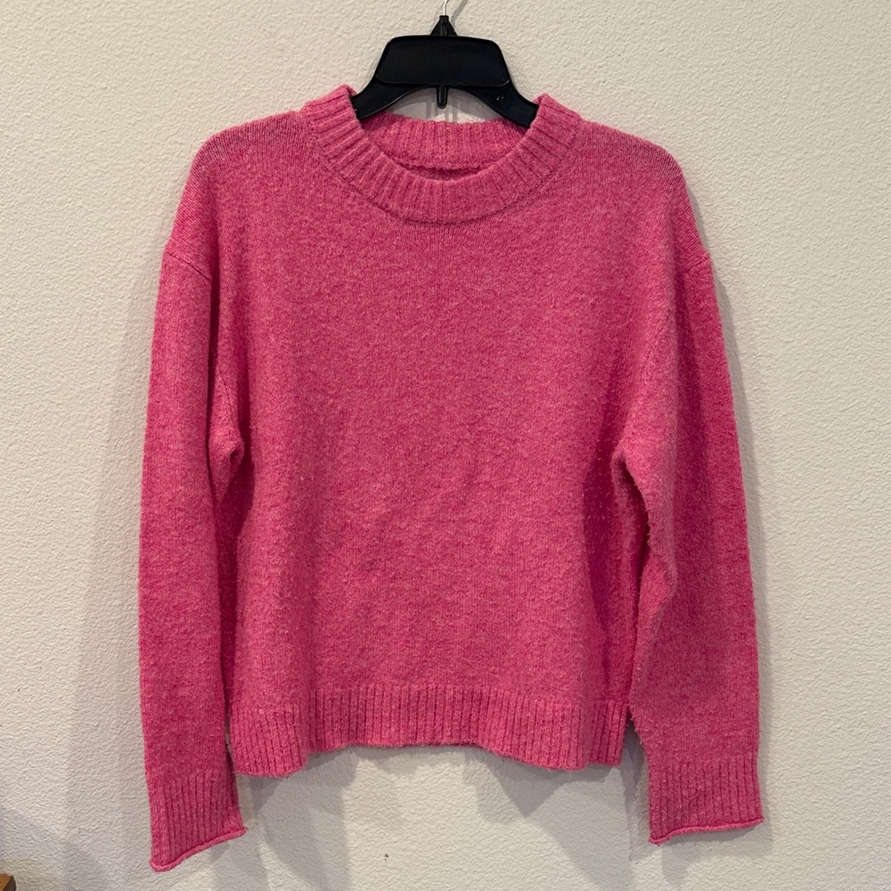 American Eagle Outfitters Fuchsia Crew Neck Sweater